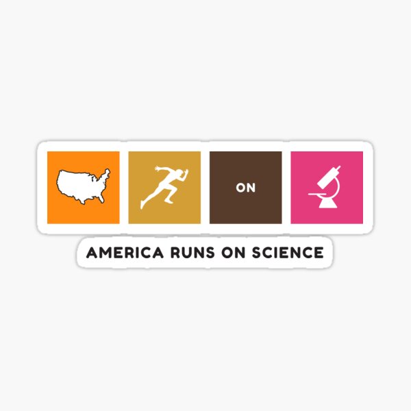Vista previa del artículo con la obra «Estados Unidos funciona con ciencia: friki, empollón, donas, donas, amante del café, adicto al café», diseñado y vendido por jadedscientist.