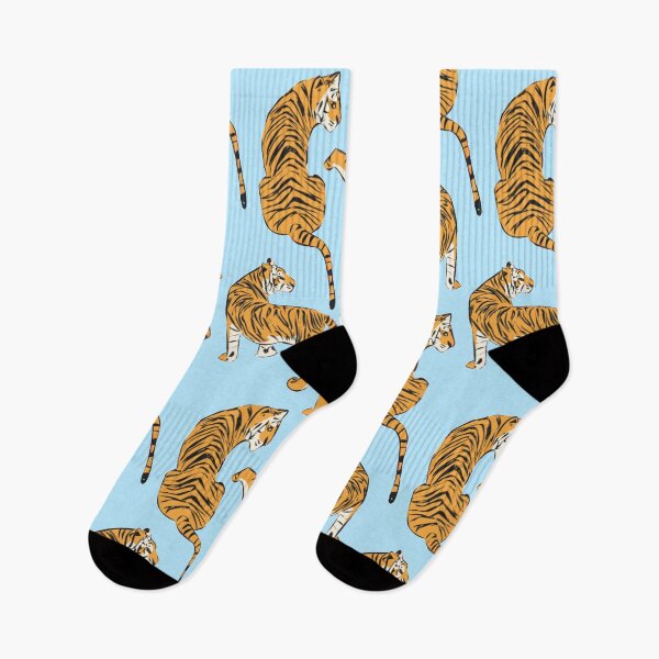 Item preview, French Blue Pink Tiger Repeating Print- Preppy Modern Contemporary designed and sold by PeriodicLabel.