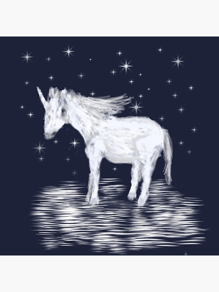 Whimsical Unicorn and Stars Design by ClareWalkerArt