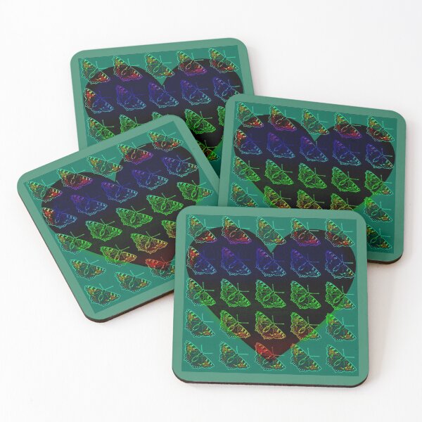 Item preview, Diversity and tolerance: neon rainbow butterflies heart shape green - photo design designed and sold by kikidu21.