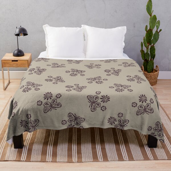Item preview, Handmade carved butterfly block print seamless pattern. designed and sold by Limolida.