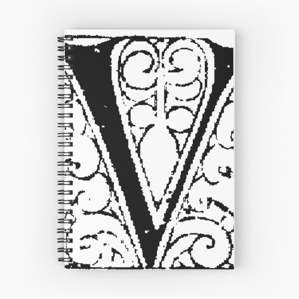 Aperçu de l'œuvre Alphabet médiéval Lettre V créée et vendue par Quill-n-Ink.