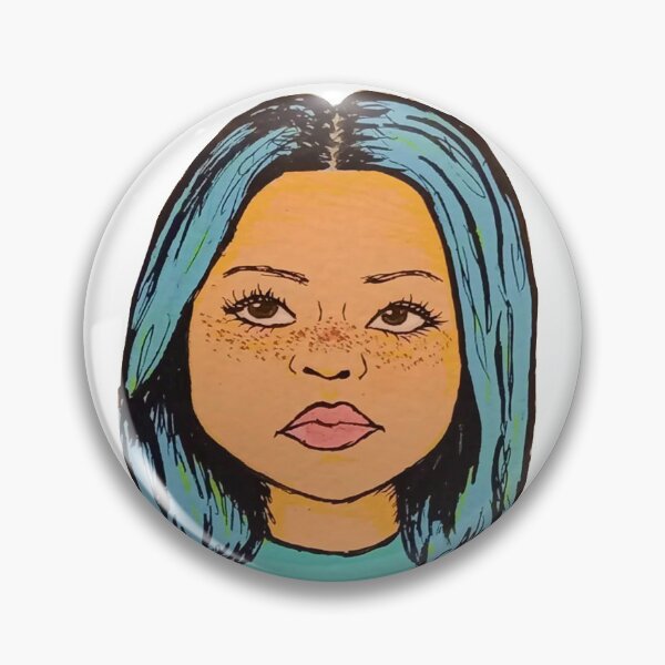 Item preview, Blue Hair Girl Freckles designed and sold by EllieJHM.