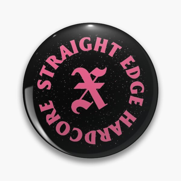 Item preview, Straight Edge Badge Pink Textured designed and sold by Ryan Taft.