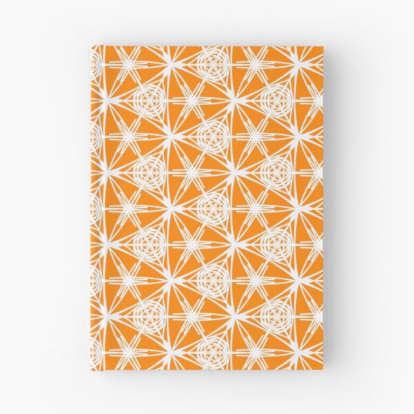 Item preview, Modern Elegant Abstract White Lines Geometric Pattern on Orange  designed and sold by wenjunior.