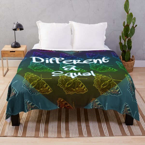 Item preview, Diversity and tolerance: neon rainbow heart shaped butterflies #Different -Equal lettering photo design designed and sold by kikidu21.
