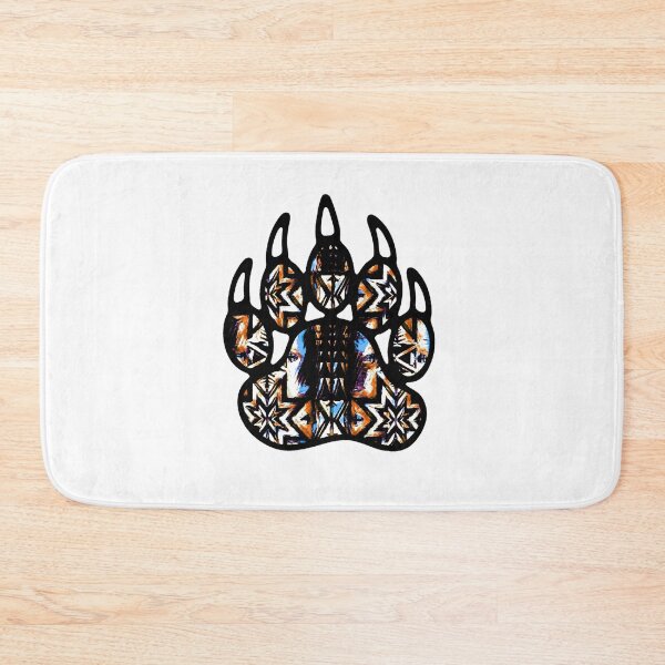 Item preview, Native Bear Paw Print White / Burnt Orange / Blue  designed and sold by JMWCD.