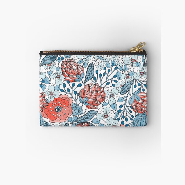 Item preview, Floral Blue Red Pattern designed and sold by AuraDesigner.