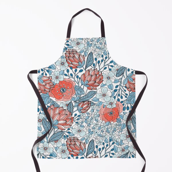 Item preview, Floral Blue Red Pattern designed and sold by AuraDesigner.