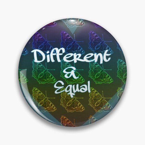Artikelvorschau,  Vielfalt und Toleranz: Neon-Regenbogen Schmetterlinge in Herzform  #Different -Equal Schriftzug Fotodesign entworfen und verkauft von kikidu21.