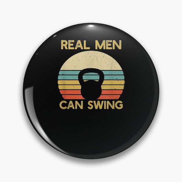 Item preview, Mens Real Men Can Swing Kettlebell Fitness  designed and sold by laurader.