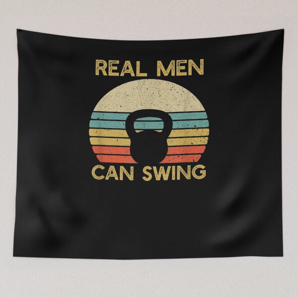 Item preview, Mens Real Men Can Swing Kettlebell Fitness  designed and sold by laurader.