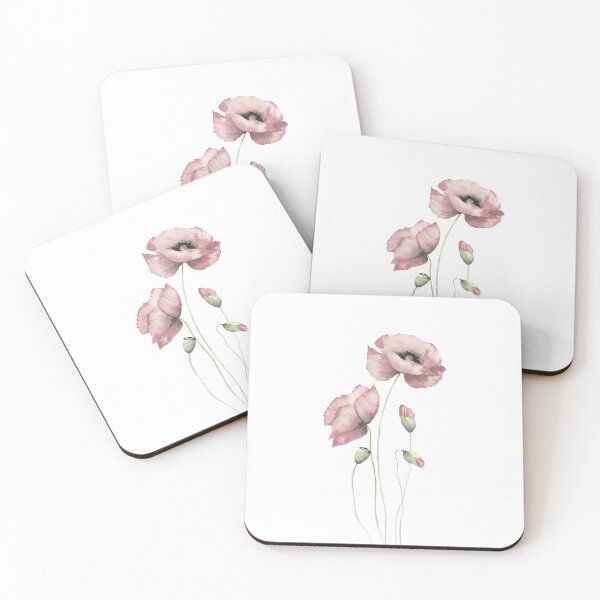 Item preview, Blush pink watercolor poppies  designed and sold by InnaPatiutko.