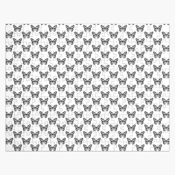 Monarch Butterfly Pattern | Monarch Butterfly | Vintage Butterflies | Butterfly Patterns | Black and White | Jigsaw Puzzle