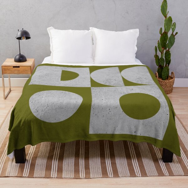 Item preview, Mid-century Concrete Moon Grey and Olive Green designed and sold by QuestingPixel.