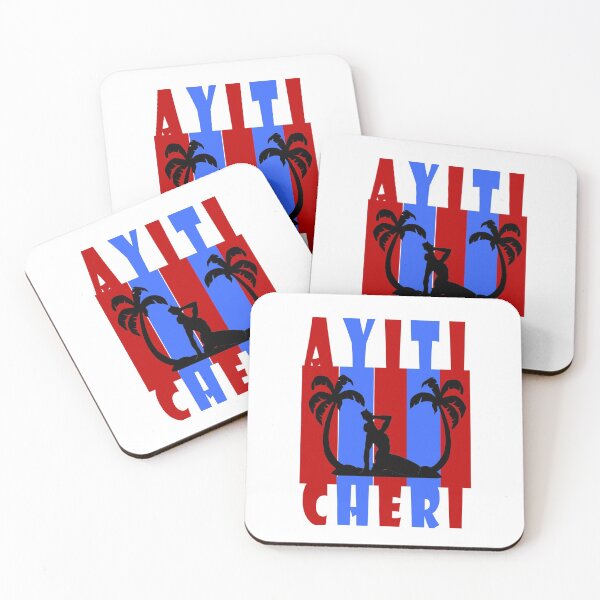 Item preview, Ayiti Cheri Haiti Neg Mawon Palm Trees Vintage Red Blue designed and sold by gigipl7.