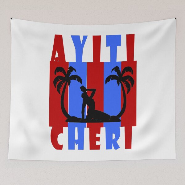 Item preview, Ayiti Cheri Haiti Neg Mawon Palm Trees Vintage Red Blue designed and sold by gigipl7.