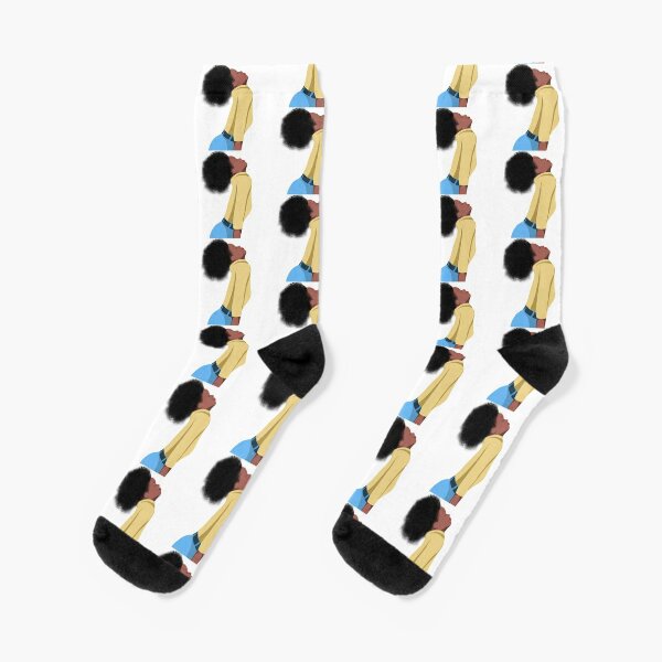 Black woman with afro Socks