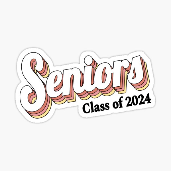 "Seniors Class of 2024 Graduation Retro Sticker" Sticker for Sale by