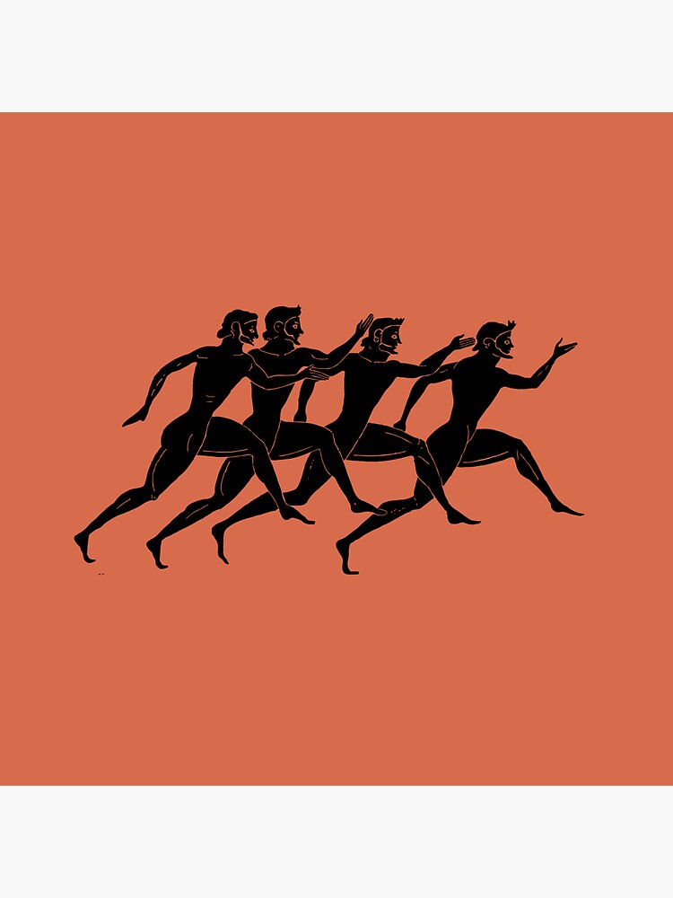 "Ancient Greek Runners Olympic Athletes Running" Sticker for Sale by