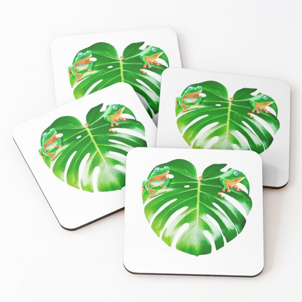 Item preview, Frogs on monstera designed and sold by rimartins.