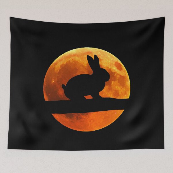 Aperçu de l'œuvre Lapin Silhouette Lune Amoureux De Lapin créée et vendue par alaechamlal.