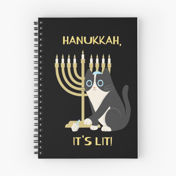 Item preview, Hanukkah, It's Lit! Dreidel Chanukah Jewish Cat Menorah designed and sold by LittleFlairTee.