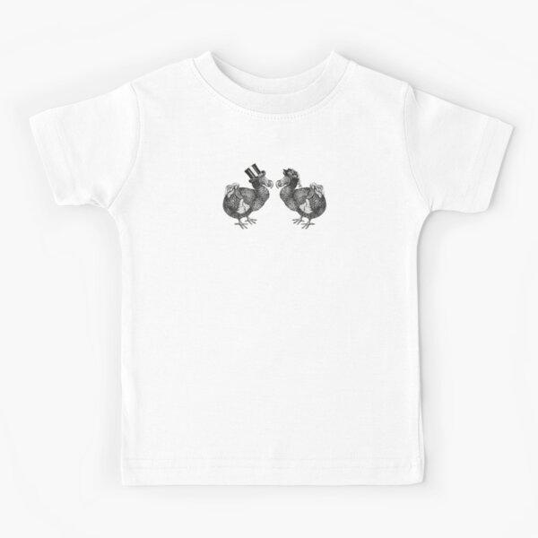 Mr and Mrs Dodo | Dodo Couple | Vintage Dodos | Black and White |  Kids T-Shirt