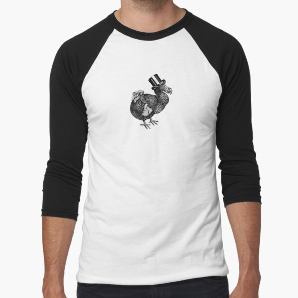 Mr Dodo | Vintage Dodos | Black and White |  Baseball ¾ Sleeve T-Shirt