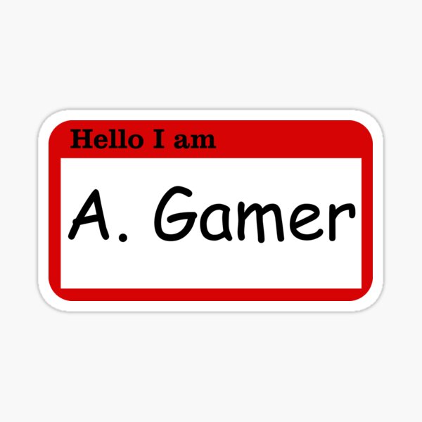 gamer-name-tag-sticker-for-sale-by-gaming-imagery-redbubble