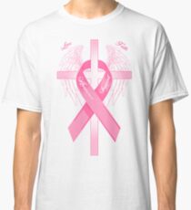 Pink Awareness Ribbon on the Cross Classic T-Shirt