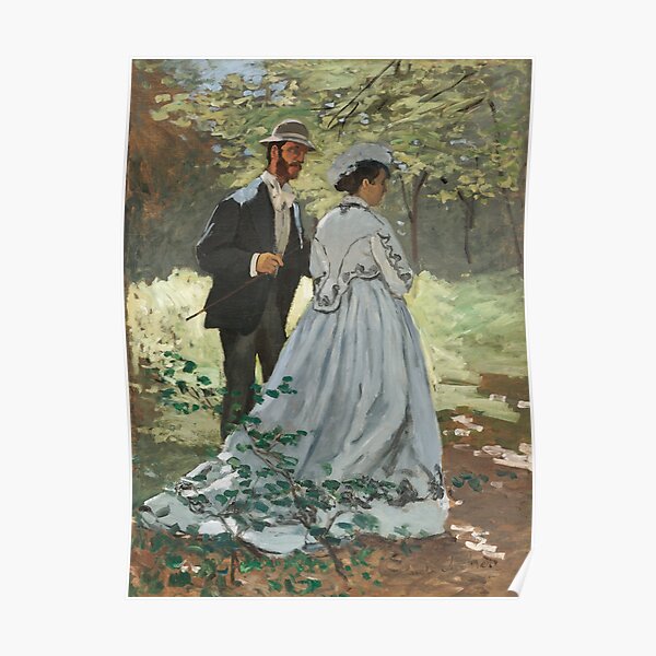 Impressionist Painting Bazille and Camille (1865) by Claude Monet Poster