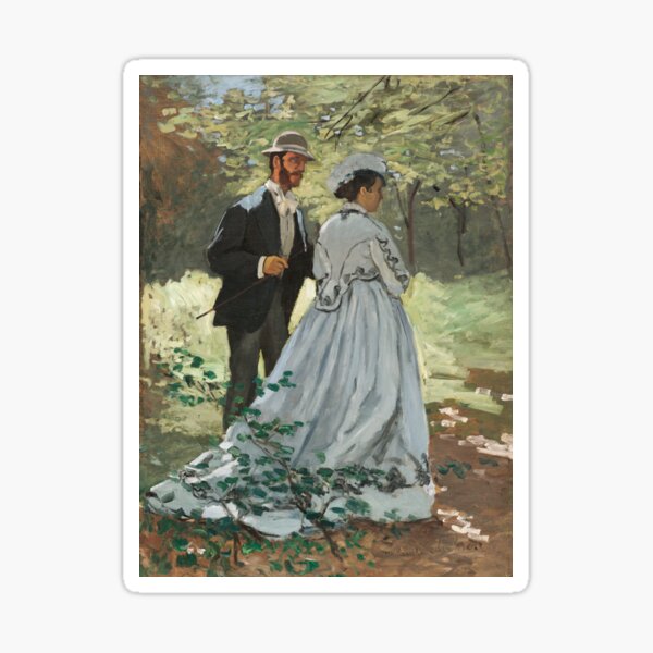 Impressionist Painting Bazille and Camille (1865) by Claude Monet Sticker
