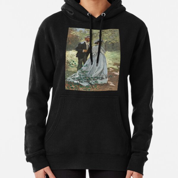 Impressionist Painting Bazille and Camille (1865) by Claude Monet Pullover Hoodie