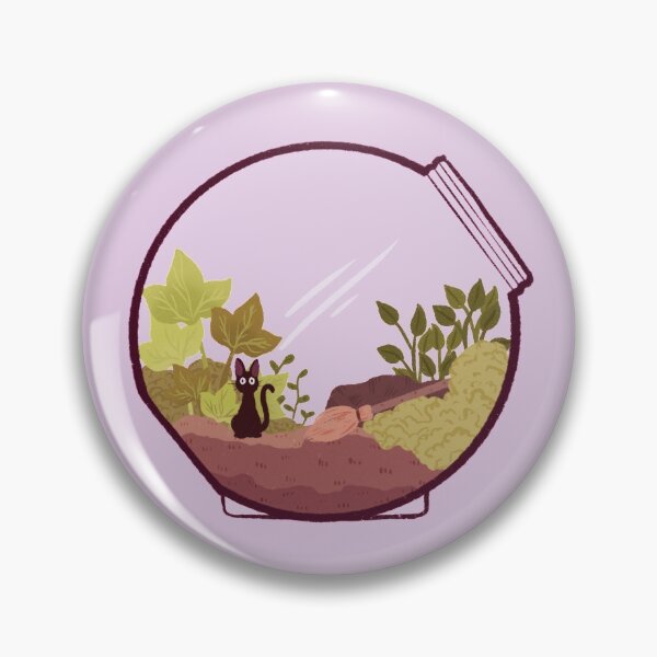 Item preview, Cute Anime Witch's Cat and Broom Aesthetic Terrarium  designed and sold by DustandMarbles.
