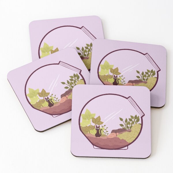 Item preview, Cute Anime Witch's Cat and Broom Aesthetic Terrarium  designed and sold by DustandMarbles.