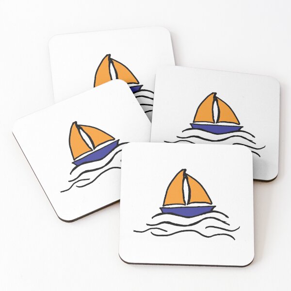 Item preview, Sailboat in waves (blue yellow) designed and sold by NautilusMare.