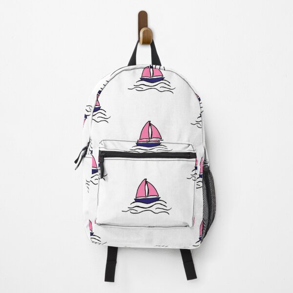 Item preview, Sailboat in waves (pink blue) designed and sold by NautilusMare.