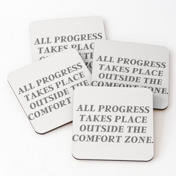 Item preview, All Progress Takes Place Outside The Comfort Zone | Advice, Quote designed and sold by QShore.