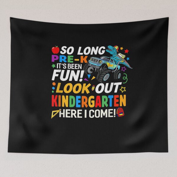 Item preview, So Long Pre K Here I Come Funny Dinosaur Monster Truck  designed and sold by anniet33.