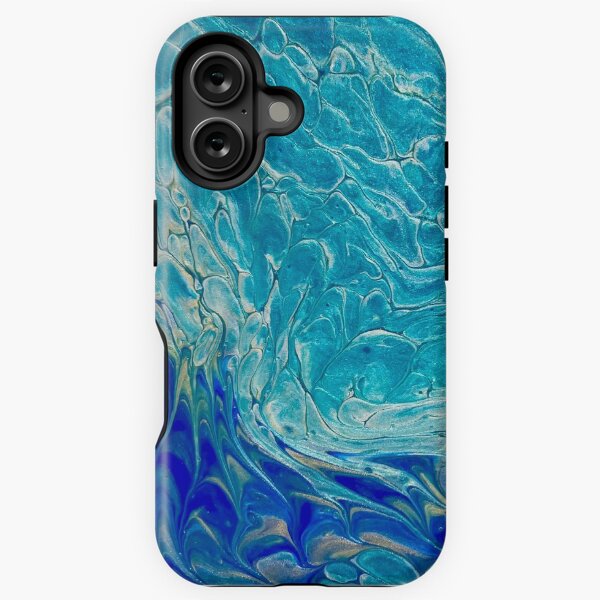 Blue Wave Abstract Art iPhone Tough Case