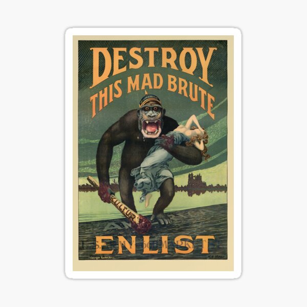 Item preview, Destroy This Mad Brute - WWI Army Recruiting  designed and sold by warishellstore.