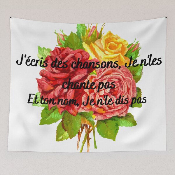 Item preview, Flowers with lyrics of a french indie song designed and sold by Phiiilo.