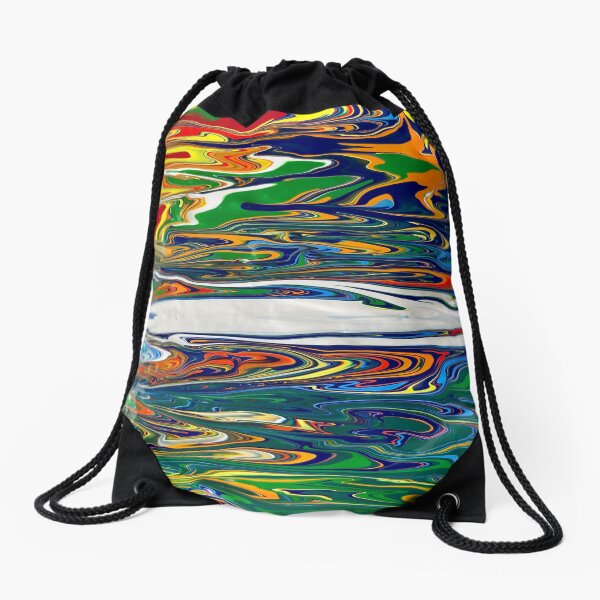 Color Flow Abstract Art Drawstring Bag