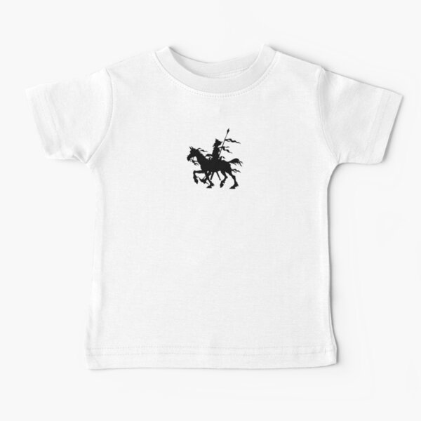 Don Quixote of La Mancha and Rocinante | Don Quixote Silhouette | Black and White | Baby T-Shirt