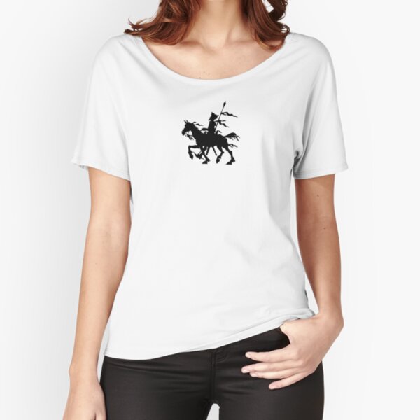 Don Quixote of La Mancha and Rocinante | Don Quixote Silhouette | Black and White | Relaxed Fit T-Shirt