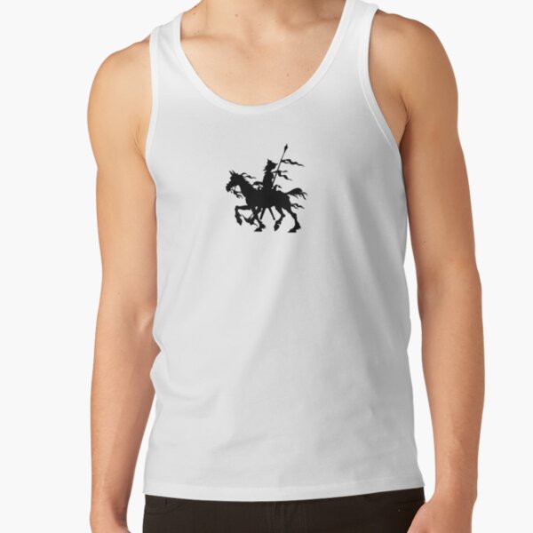 Don Quixote of La Mancha and Rocinante | Don Quixote Silhouette | Black and White | Tank Top