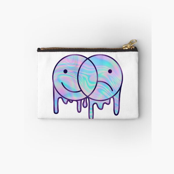 Item preview, trippy holo Happy Sad face designed and sold by ChaotiKatt.