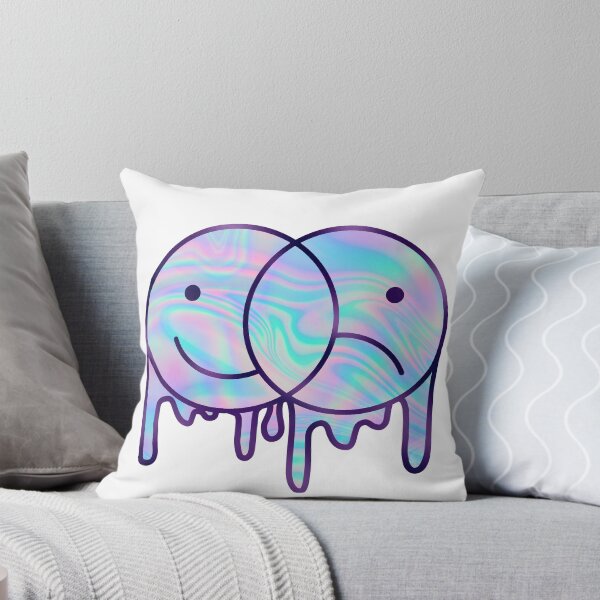 Item preview, trippy holo Happy Sad face designed and sold by ChaotiKatt.