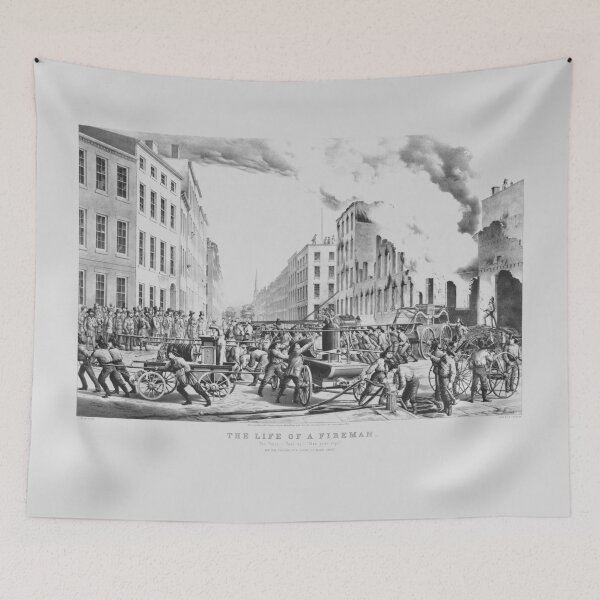 Item preview, The Life of a Fireman - The Ruins - Take Up - Man Your Rope - 1854 designed and sold by warishellstore.